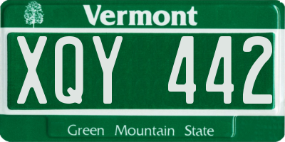 VT license plate XQY442