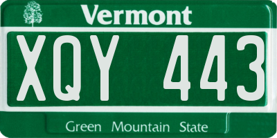 VT license plate XQY443