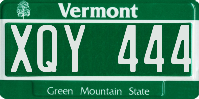 VT license plate XQY444
