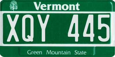 VT license plate XQY445