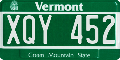 VT license plate XQY452