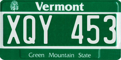 VT license plate XQY453