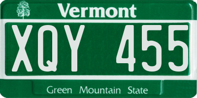 VT license plate XQY455
