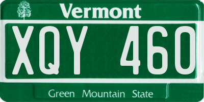 VT license plate XQY460