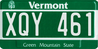 VT license plate XQY461