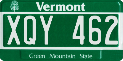 VT license plate XQY462