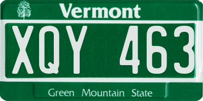 VT license plate XQY463