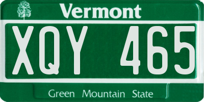 VT license plate XQY465