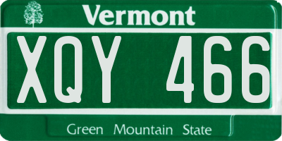 VT license plate XQY466