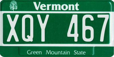 VT license plate XQY467