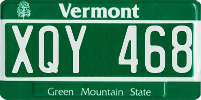 VT license plate XQY468