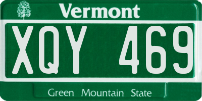 VT license plate XQY469