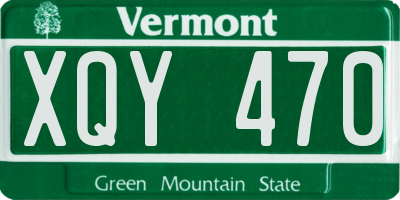 VT license plate XQY470