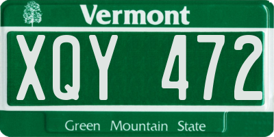 VT license plate XQY472