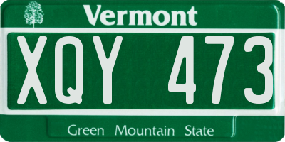 VT license plate XQY473