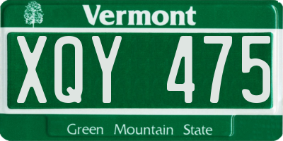 VT license plate XQY475