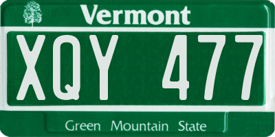 VT license plate XQY477
