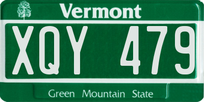VT license plate XQY479