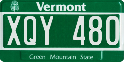 VT license plate XQY480