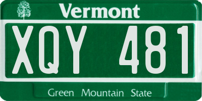 VT license plate XQY481
