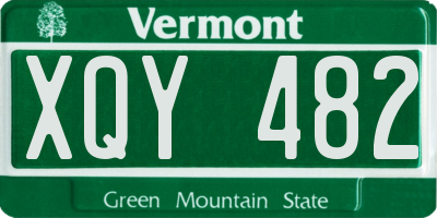 VT license plate XQY482