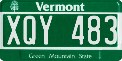 VT license plate XQY483
