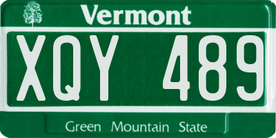VT license plate XQY489