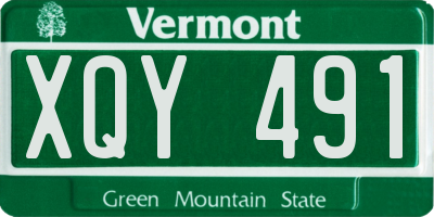VT license plate XQY491