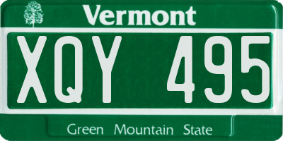 VT license plate XQY495