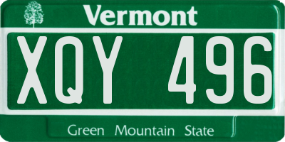 VT license plate XQY496