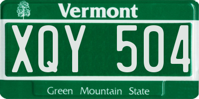 VT license plate XQY504