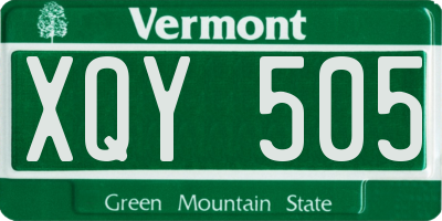 VT license plate XQY505