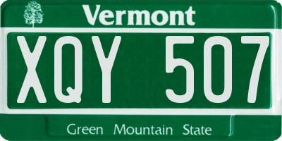VT license plate XQY507