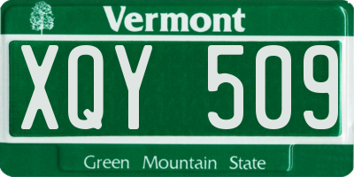 VT license plate XQY509