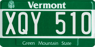 VT license plate XQY510