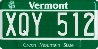 VT license plate XQY512