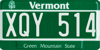 VT license plate XQY514