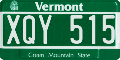 VT license plate XQY515