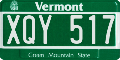 VT license plate XQY517