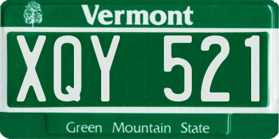 VT license plate XQY521