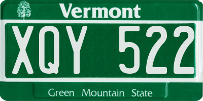 VT license plate XQY522