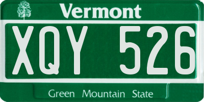 VT license plate XQY526