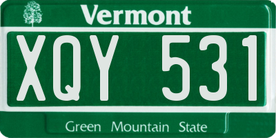 VT license plate XQY531