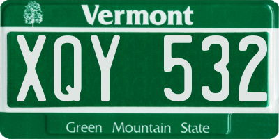 VT license plate XQY532