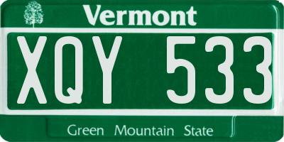 VT license plate XQY533