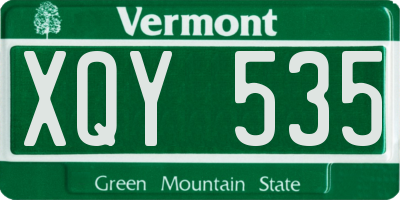 VT license plate XQY535