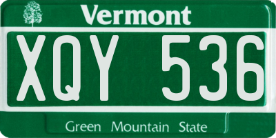 VT license plate XQY536