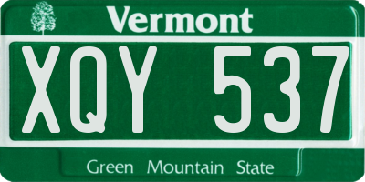 VT license plate XQY537