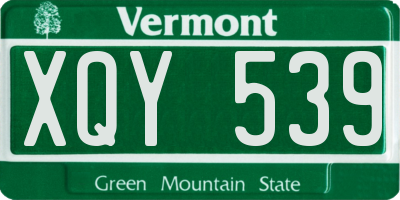 VT license plate XQY539