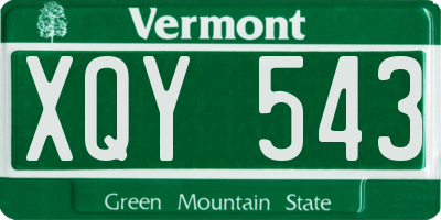 VT license plate XQY543